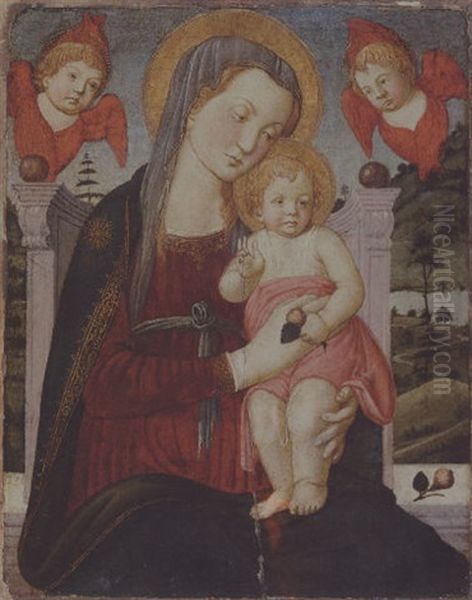 The Madonna And Child Enthroned Oil Painting by Biagio D'Antonio