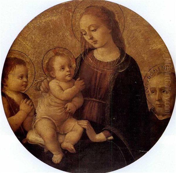 The Holy Family With The Infant Saint John Oil Painting by Biagio d'Antonio Tucci