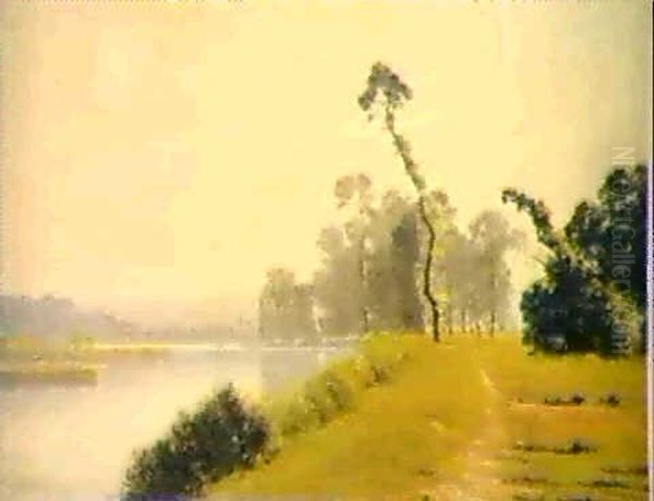 Flusslandschaft Oil Painting by Charles Emile Turretini