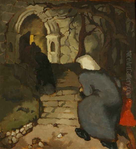 Road To The Church Oil Painting by Ragnar Ungern