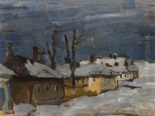 Houses Oil Painting by Ragnar Ungern