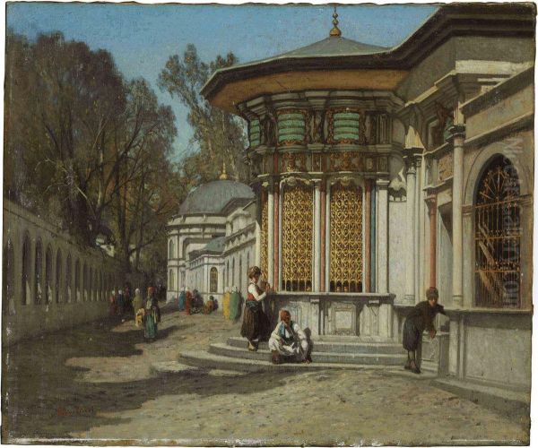 The Mausoleums Near The Sehzadebasi Mosque, Istanbul Oil Painting by Fabius Germain Brest