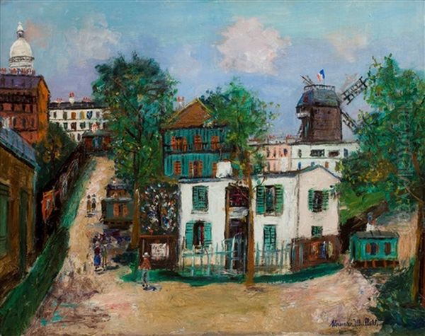 Dia De Lluvia En Las Ramblas Oil Painting by Maurice Utrillo