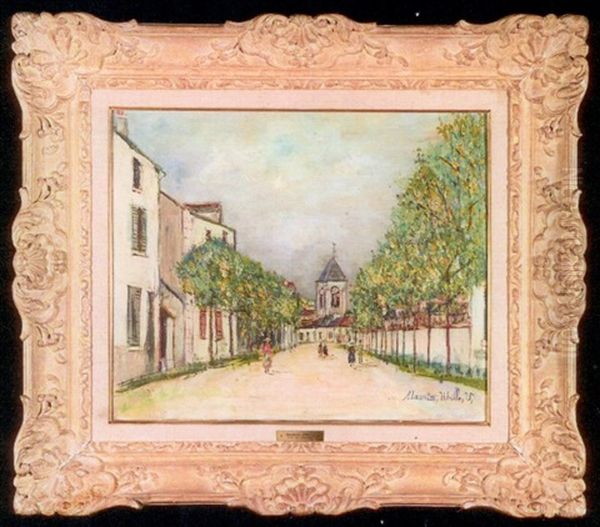 Dia De Lluvia En Las Ramblas Oil Painting by Maurice Utrillo