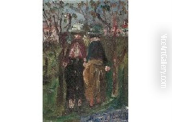 Deux Personnages Oil Painting by Maurice Utrillo