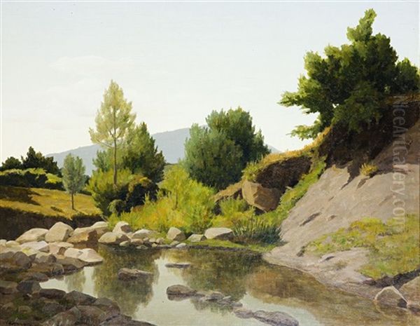 S. Fiora - Torrente Potito Oil Painting by Memo Vagaggini
