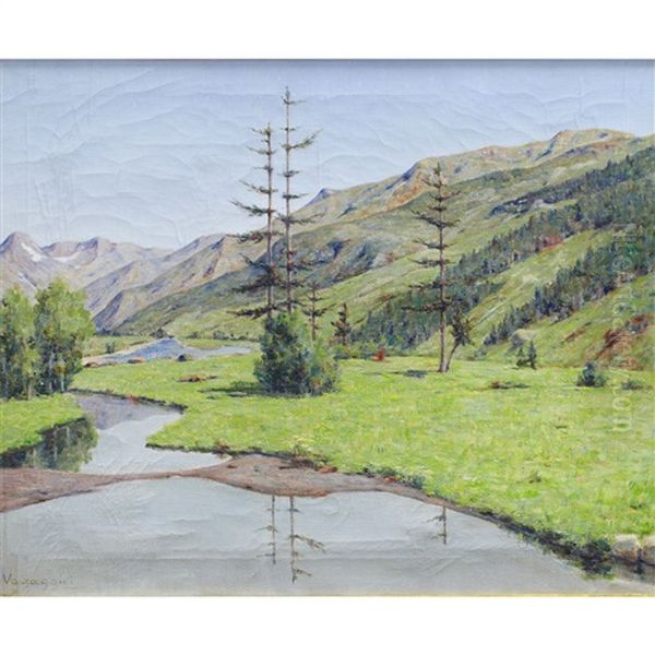 Val Ferret Oil Painting by Memo Vagaggini