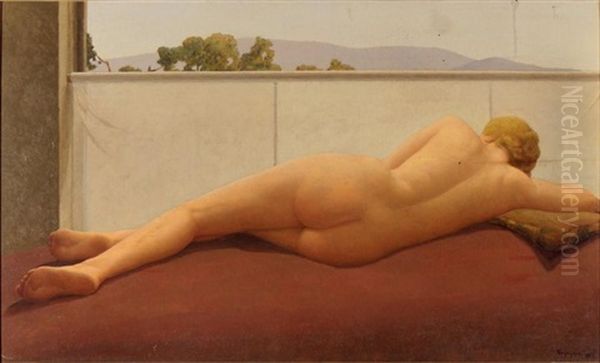 Grand Nu Allonge De Dos Oil Painting by Memo Vagaggini