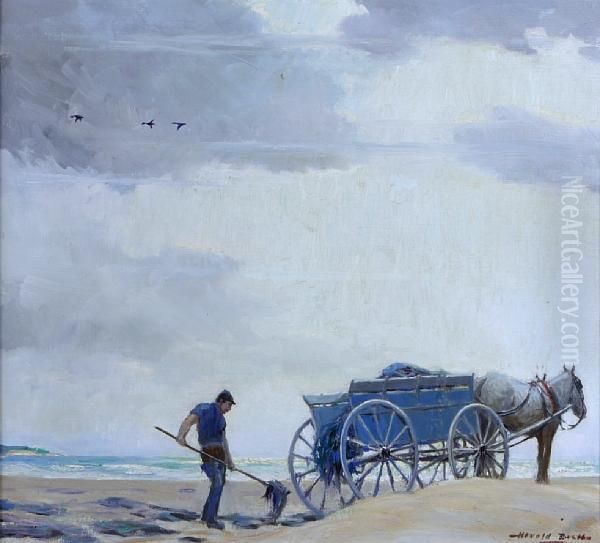 The Kelp Gatherer Oil Painting by Harold Matthew Brett