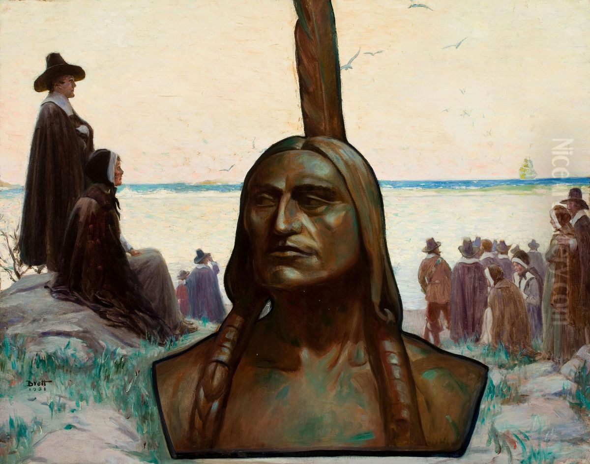 Forefathers Oil Painting by Harold Matthew Brett
