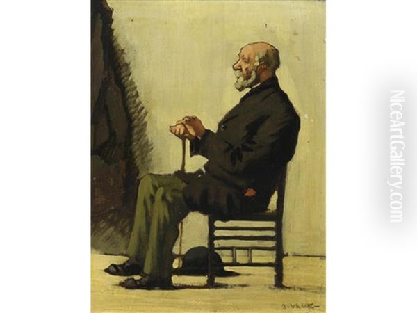 Portrait Of A Seated Gentleman Oil Painting by Adolphe Pierre Valette