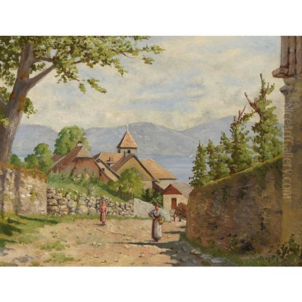 Dorfansicht Oil Painting by Paul Aime Vallouy