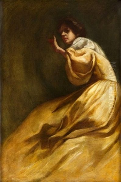 Firelight Oil Painting by William Brantly Van Ingen