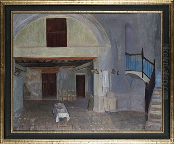 Patio De Casa Alicantina Oil Painting by Emilio Varela Isabel