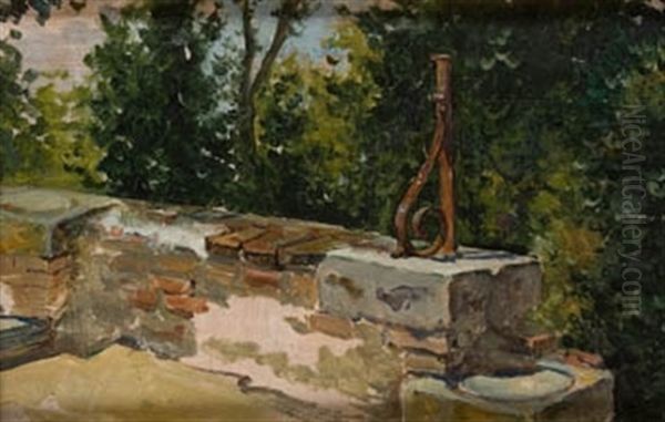 Rincon Del Antiguo Parque De La Moncloa Oil Painting by Eulogio Varela Y Sartorio