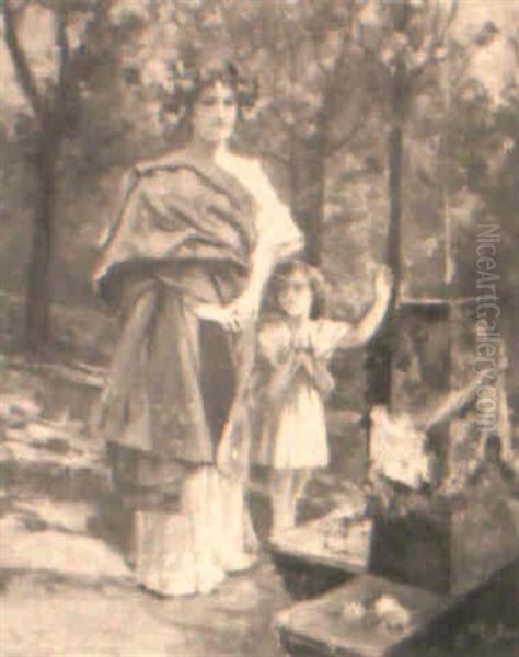 Ante Los Cenotes Oil Painting by Eulogio Varela Y Sartorio