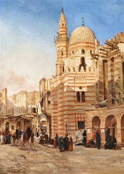 The Mosque Of Khair Bekh Oil Painting by John Varley the Younger