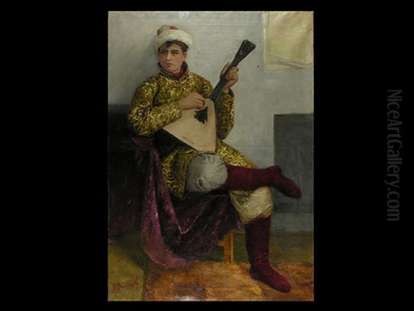 Der Dichter Sergei Jessenin Im Kostum Fur Den Russischen Ball In Tsarkoe Selo Im Jahr 1916 Oil Painting by Viktor Mikhailovich Vasnetsov