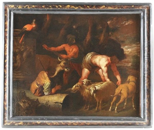 I Pastori Di Latona Oil Painting by Anton Maria Vassallo