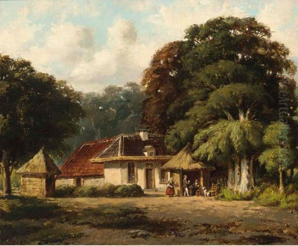 Having A Drink Oil Painting by Frans Arnold Breuhaus de Groot