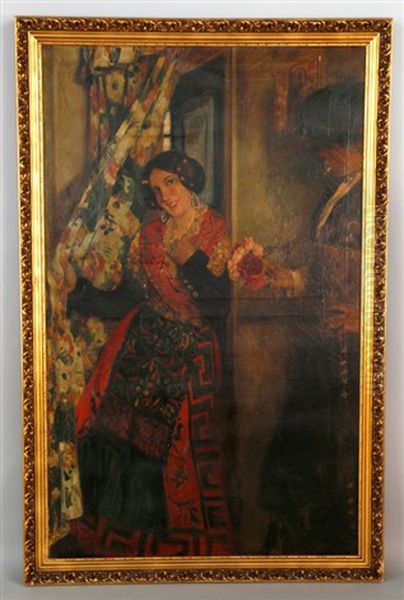 Spanish Woman And Man Oil Painting by Carlos Vazquez