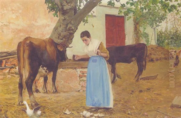 The Broken Jug Oil Painting by Ricardo Verde