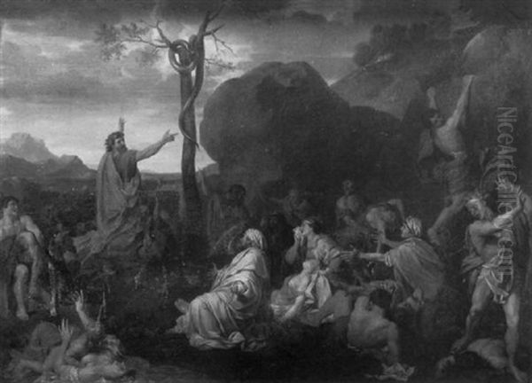 Moise Et Le Serpent D'airain Oil Painting by Francois (Van Hamken) Verdier