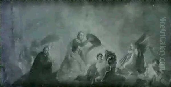 L'apotheose De Vasco De Gama [&] L'apotheose De La Monarchie Oil Painting by Francois (Van Hamken) Verdier