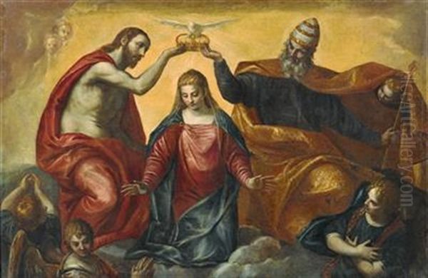 The Coronation Of The Virgin Oil Painting by Paolo Veronese