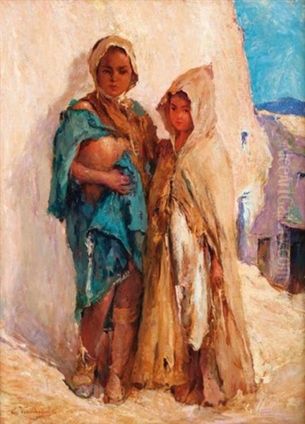 Les Enfants Oil Painting by Edouard Verschaffelt