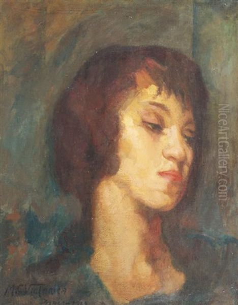 Cabeza - Estudio Oil Painting by Miguel Carlos Victorica