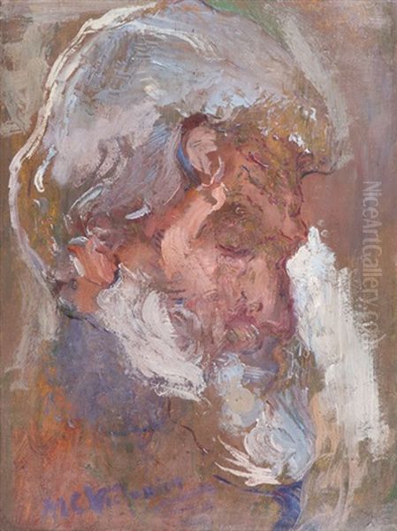 El Viejo De La Ribera Oil Painting by Miguel Carlos Victorica