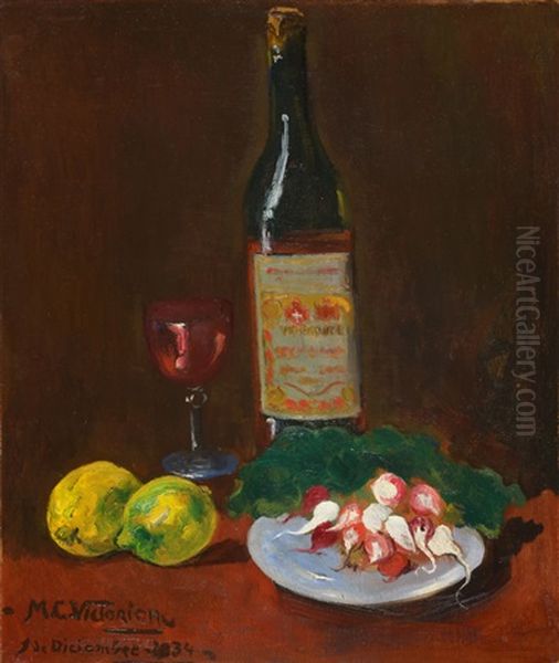 Naturaleza Muerta Oil Painting by Miguel Carlos Victorica