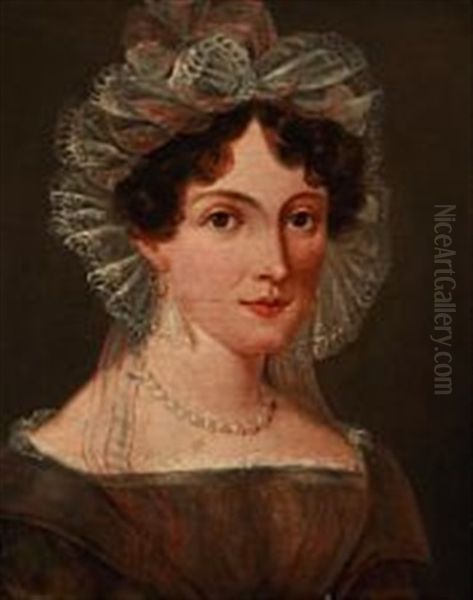 Portrait Of A Lady Oil Painting by Carl (John Charles Frederick) Viertel