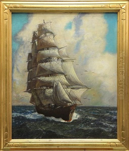 Under The Full Sail Oil Painting by Hernando Gonzallo Villa
