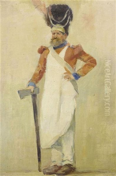 Soldat Mit Einer Axt Oil Painting by Paul Virchaux