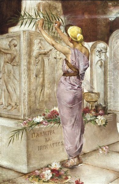 L'offerande A Aphrodite Oil Painting by Emile Vloors