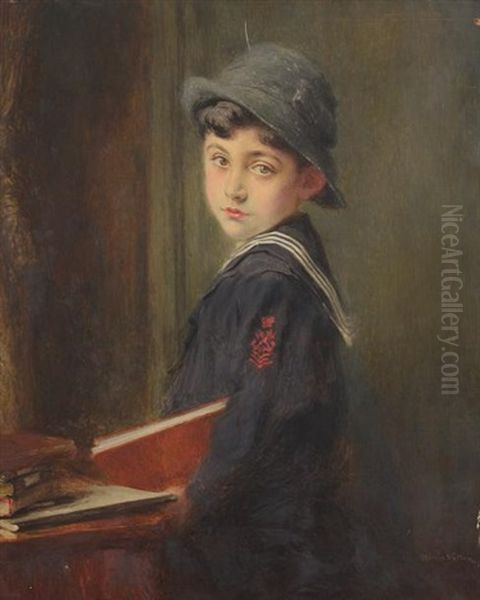 Petit Garcon En Costume Marin Oil Painting by Alexis Vollon