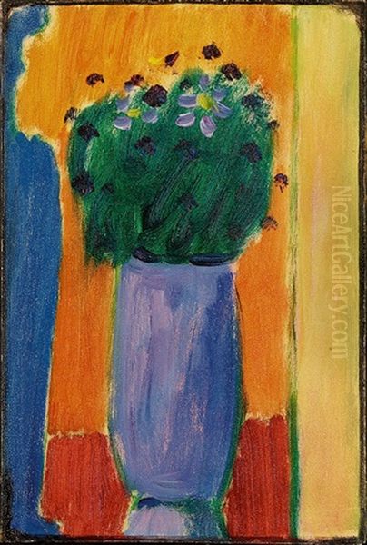 Grosses Stilleben: Blumen In Violetter Vase Oil Painting by Alexej von Jawlensky