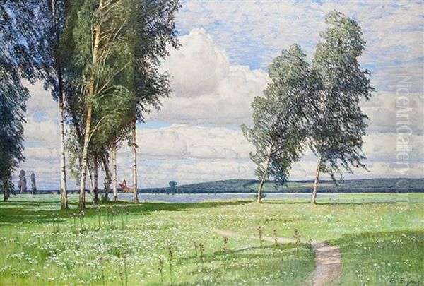 Norddeutsche Landschaft Oil Painting by Paul Vorgang