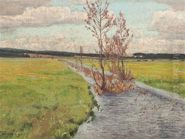 River Landscape Oil Painting by Paul Vorgang