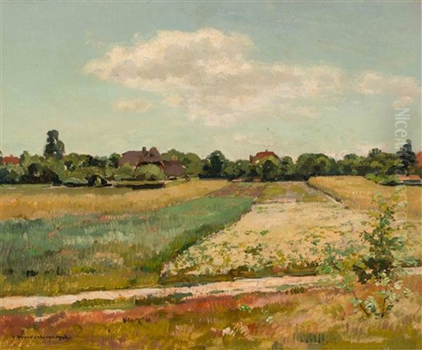 Fields In Bloom Oil Painting by Cornelis Vreedenburgh