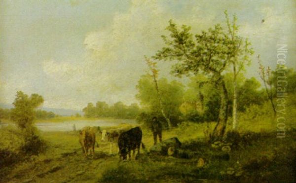Partie Bei Linz Oil Painting by Richard Carl Wagner