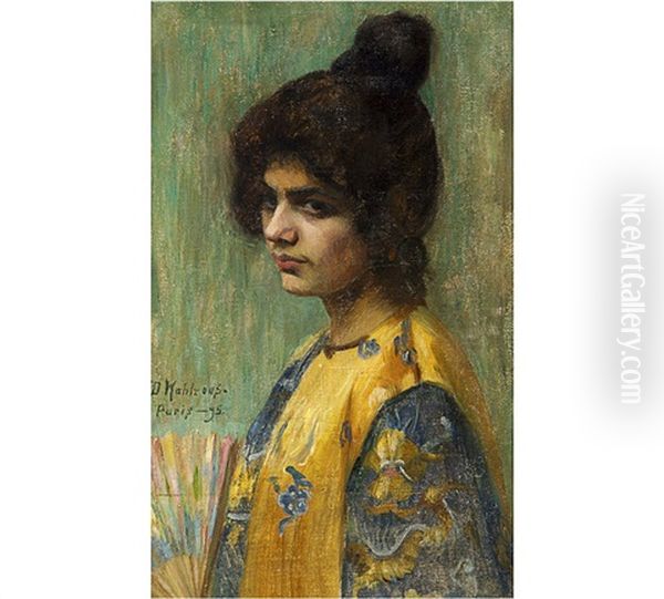 Girl Oil Painting by Dora Wahlroos