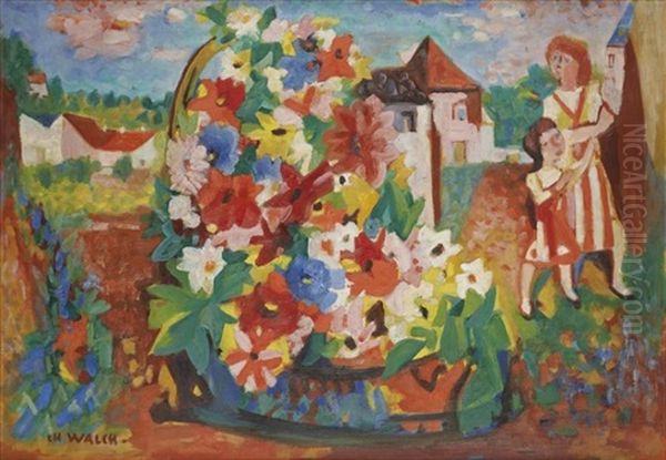 Le Village Fleuri Oil Painting by Charles Walch