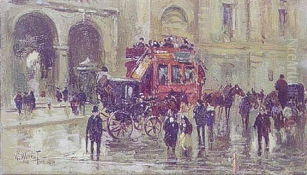 Gadeparti Med Diligence Og Handsomecab Oil Painting by William Walcot
