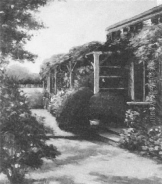 Garden View Oil Painting by Orlando G. Wales