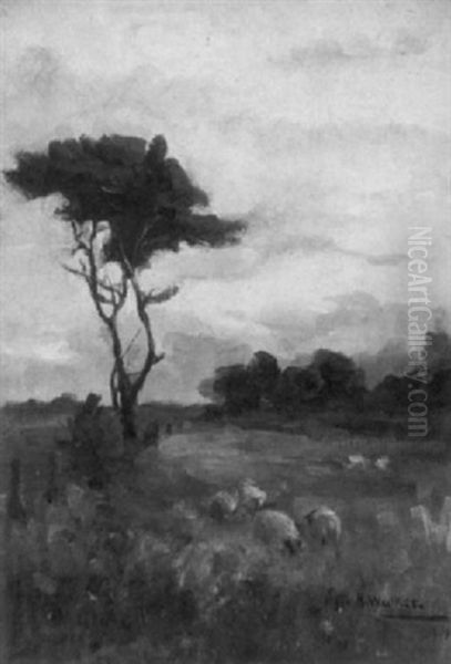 ...on Burnside Moor Oil Painting by Ada Hills Walker