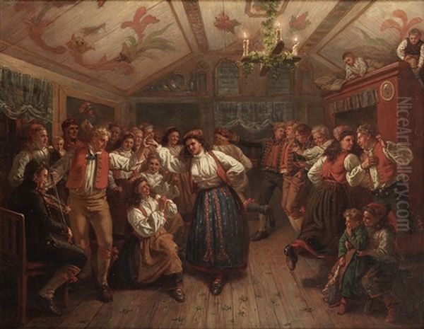 Vava Vadmal Oil Painting by Josef Wilhelm Wallander