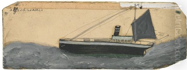 Sailing Boat Oil Painting by Alfred Wallis